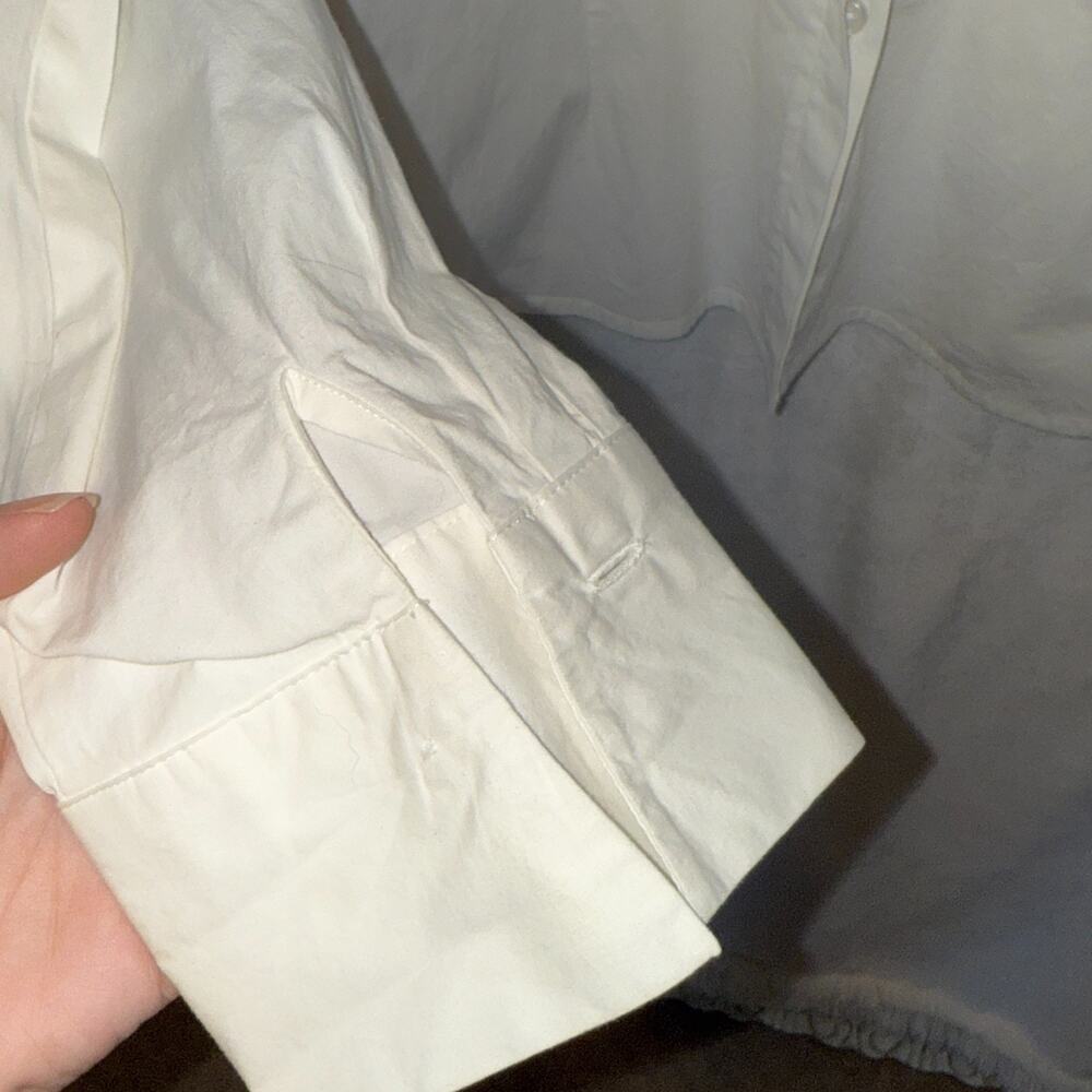 Coldwater Creek Womens White Button Up Shirt Size XL Cotton Stretch Career Work - Picture 6 of 9